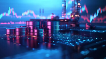 Fototapeta premium Digital Finance Growth Concept. Rise Of Investments, Cryptocurrencies And Trading.