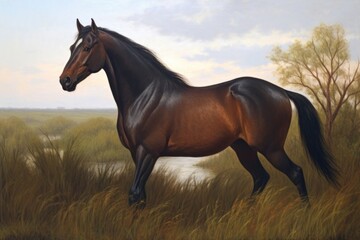 Obraz premium Horse horse stallion painting.