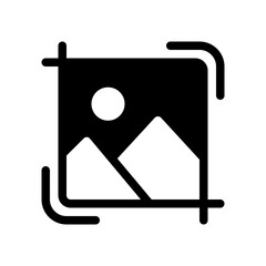 Stylish Icon Representing Image Cropping Tool