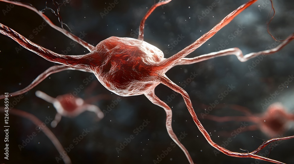 Poster intricate neuronal connections and synaptic structures illuminating the complexities and communicati