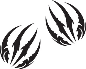 claw mark scratch logo silhouette design vector art illustration 