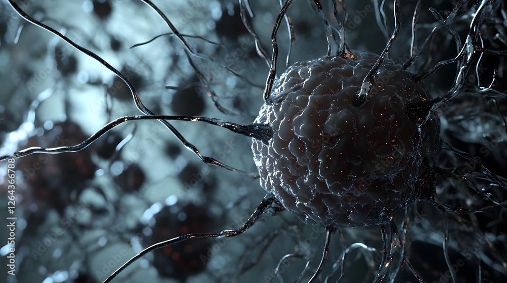 Poster Intricate Synaptic Connections in the Cerebral Neural Network  Abstract scientific background showing the complex wiring and communication in the human brain