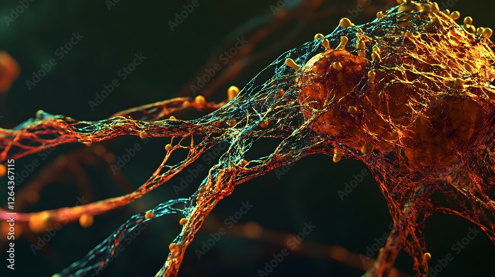 Poster intricately detailed microscopic image showcasing the complex structures and patterns found within b