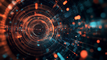 Obraz premium Big data analytics solutions isometric landing page, information technology concept, info blocks flow through luminous circle, datum traffic analysis, server room with connections 3d vector web banner
