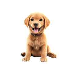 Adorable Golden Retriever Puppy Sitting and Smiling