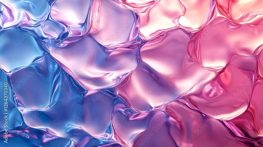 Poster Mesmerizing abstract background with a dynamic iridescent fluid texture  The image features a captivating play of colorful gradient swirls holographic patterns and luminous