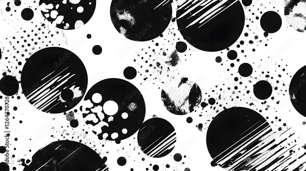 Aufkleber Mesmerizing abstract black and white geometric pattern backdrop with dynamic shapes contrasting textures and a captivating visually striking design  This contemporary