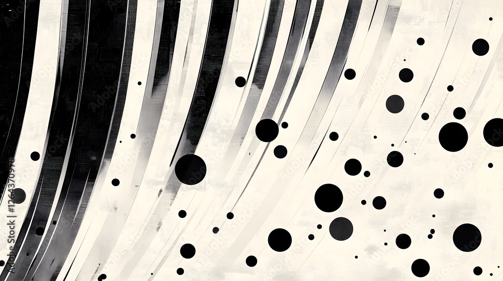 Poster Mesmerizing abstract black and white monochrome digital art pattern with flowing geometric shapes sleek lines and a minimalist yet striking design