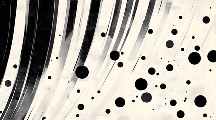 Mesmerizing abstract black and white monochrome digital art pattern with flowing geometric shapes sleek lines and a minimalist yet striking design