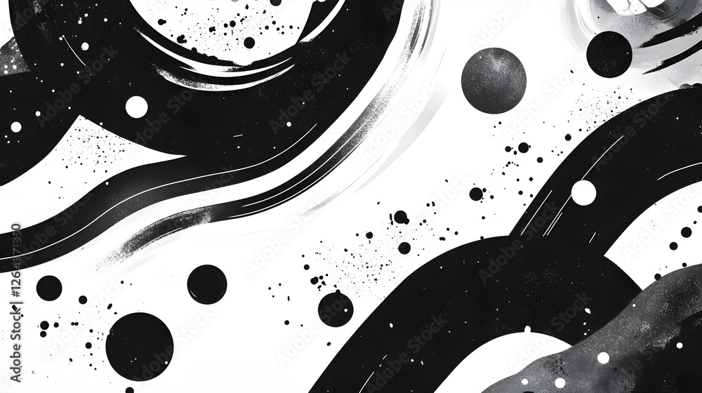 Aufkleber mesmerizing abstract celestial composition with swirling cosmic splashes dotted galaxies and luminou