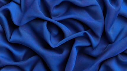 Obraz premium Deep Blue Creased Fabric With Intricate Pattern