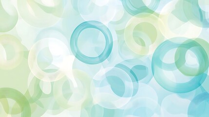 Abstract Pastel Circles Design Green Blue White