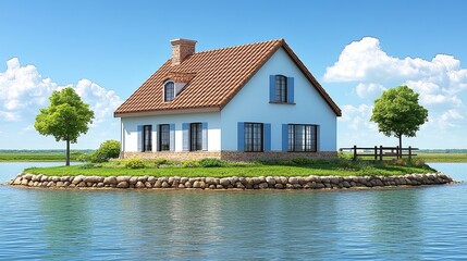 Secluded Island House Tranquil Lakeside Retreat Dream Home Architecture