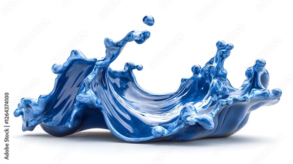 Leinwandbilder mesmerizing abstract digital showcasing flowing swirling blue liquid waves and splashes in a dynamic