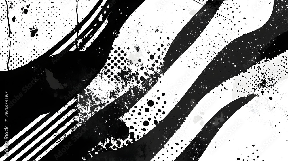 Poster Mesmerizing abstract digital featuring dynamic fluid motion bold contrasting colors and a captivating splash effect  This contemporary