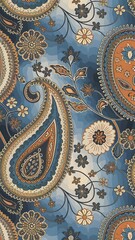 Colorful paisley pattern wallpaper design for mobile and smartphone backgrounds