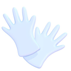 Cute 3d  White Medical Gloves Illustration
