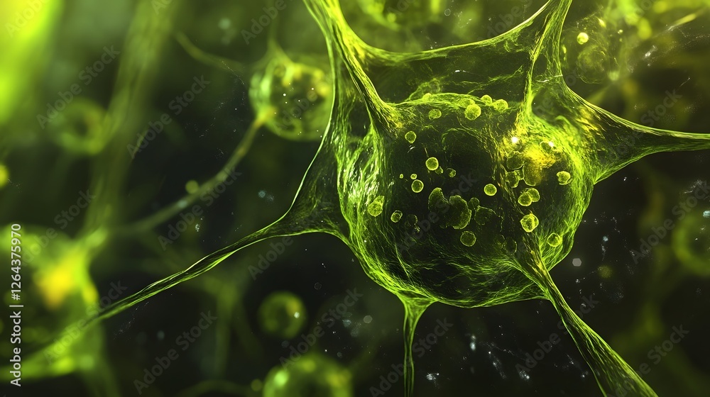 Aufkleber Mesmerizing abstract image showcasing a dynamic fluid display of ethereal digital energy and movement  The vibrant organic shapes and patterns create a visually captivating futuristic