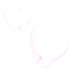 Cute 3d Heart-Shaped Tooth Illustration