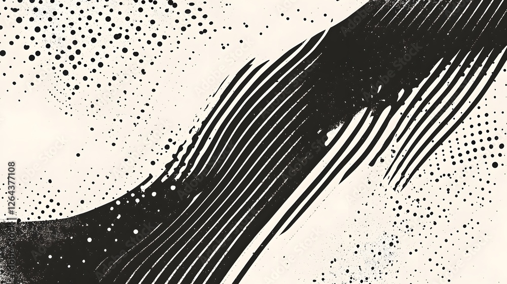 Poster Mesmerizing abstract monochrome graphic design with dynamic lines shapes and patterns  Futuristic modern and visually striking composition that creates a sense of motion energy and depth