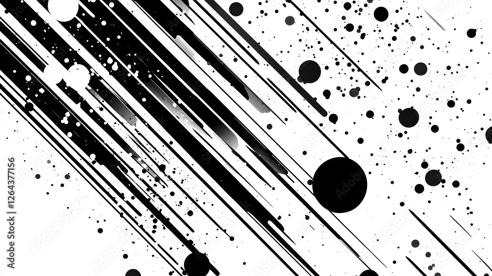 Fototapete mesmerizing abstract monochrome graphic with dynamic movement and explosive energy powerful striking