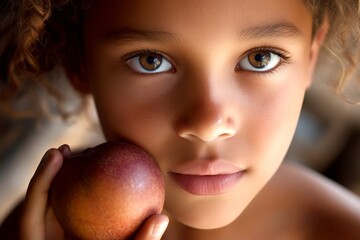 Valentine's day greeting from woman or for woman. Extraordinary dazzling, image of stunning loving mixed-race young girl - commercial marketing creative. Valentine's day joy. Love and loyalty.