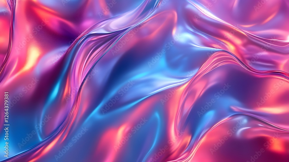 Poster Mesmerizing chromatic fluid swirls and dynamic patterns create a visually captivating abstract digital background with a futuristic ethereal and psychedelic aesthetic  The vibrant