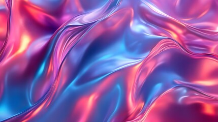 Obraz premium Mesmerizing chromatic fluid swirls and dynamic patterns create a visually captivating abstract digital background with a futuristic ethereal and psychedelic aesthetic The vibrant