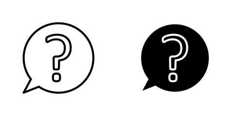 Question icons. stroke line and black solid icons