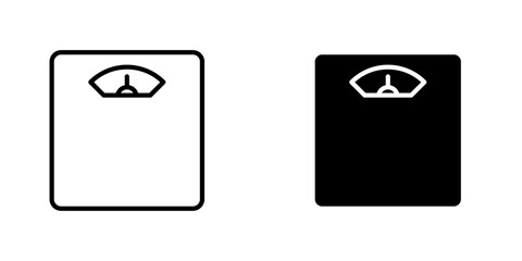 Scale icons. stroke line and black solid icons