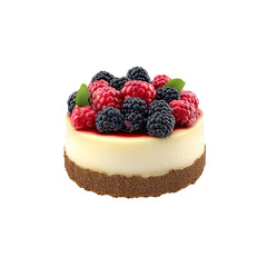 Delicious Mini Cheesecake Topped with Fresh Raspberries and Blackberries