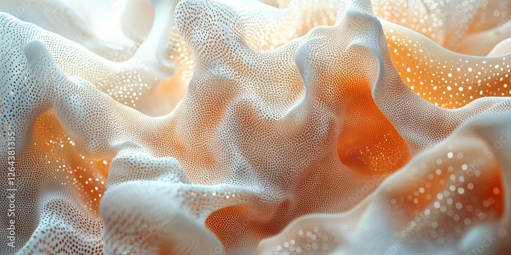 Aufkleber An abstract visual with 3D patterns, featuring fluid shapes and subtle gradients to create a captivating and contemporary representation of three-dimensional complexity.