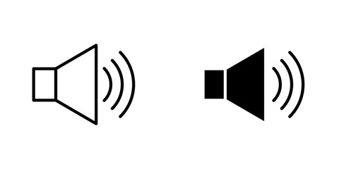 Volume icons. stroke line and black solid icons