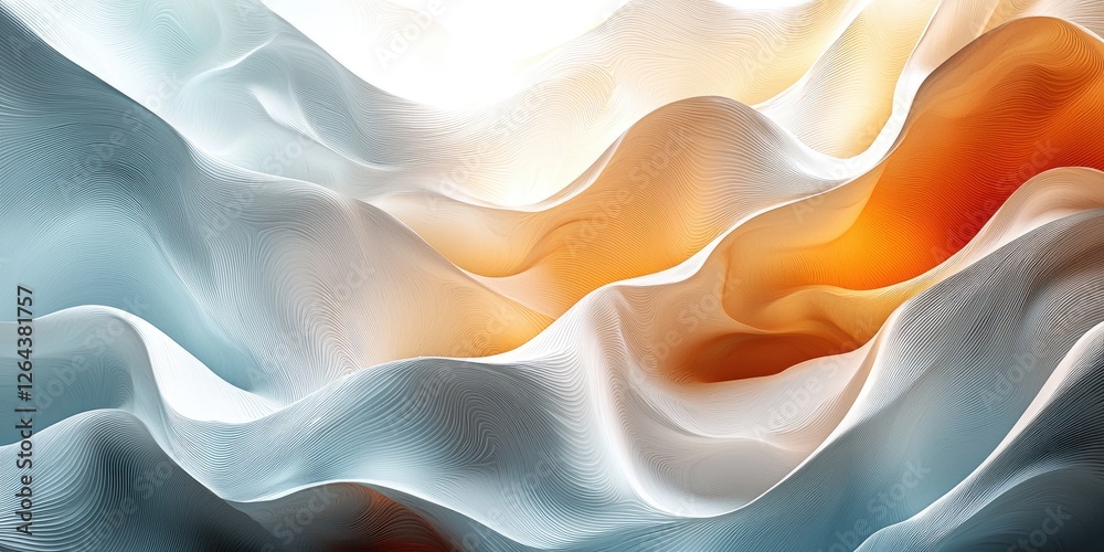 Aufkleber An abstract scene where 3D textures are integrated into a refined composition, blending different textures and colors to create a modern and sophisticated visual effect.