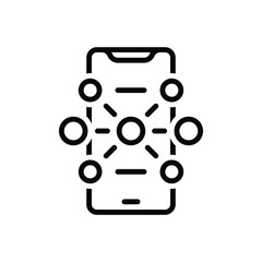 Black line icon for connect with someone