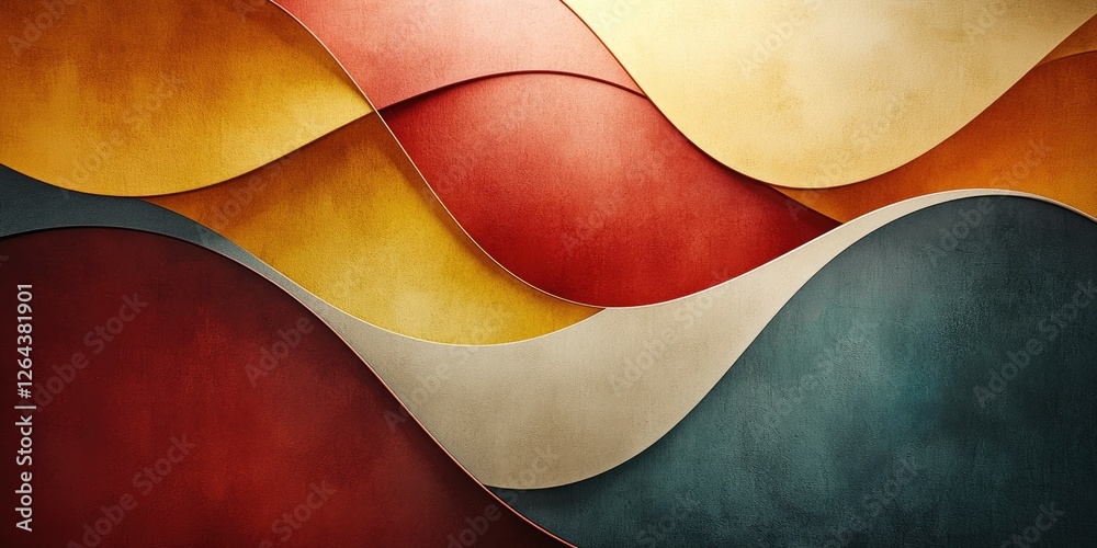 Poster This abstract image focuses on minimalist design, exploring the interplay of basic geometric forms and muted tones to create a striking yet unobtrusive and elegant backgr