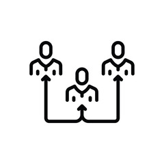 Black line icon for interaction