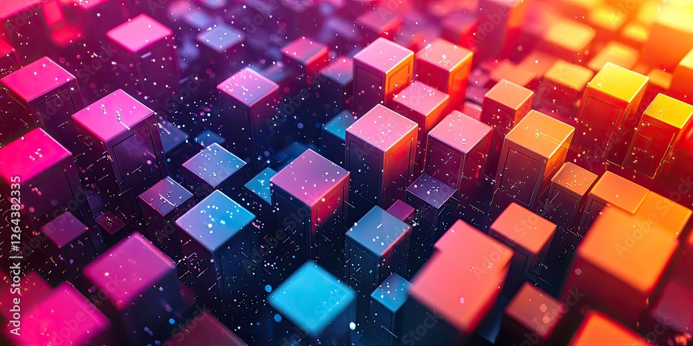 Aufkleber An abstract visual with 3D effects, featuring dynamic textures and subtle gradients to generate a modern and captivating representation of three-dimensional complexity.