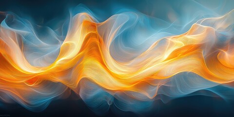 Obraz premium This abstract visual presents light trails that illustrate the graceful, continuous movement of light, resulting in a rich, immersive design with dynamic fluidity.