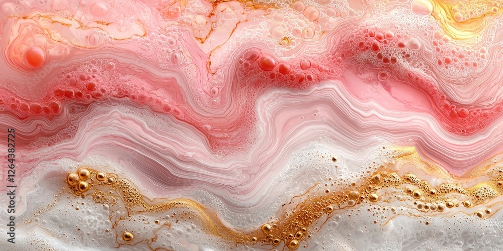 Aufkleber An abstract image featuring abstract fluid art with dynamic and flowing patterns that blend seamlessly into a spectrum of colors, capturing the essence of fluidity and mo