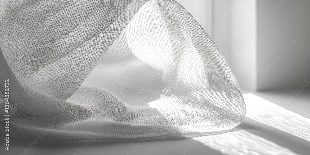 Poster An abstract visual showcases fabric textures that emphasize the interplay of light and shadow on various surfaces, crafting a nuanced and elegant background.