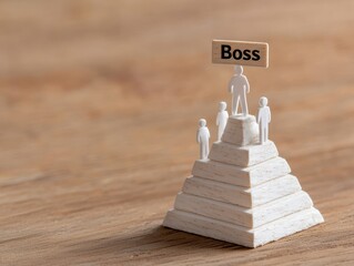 Miniature figures representing leadership and hierarchy concept.