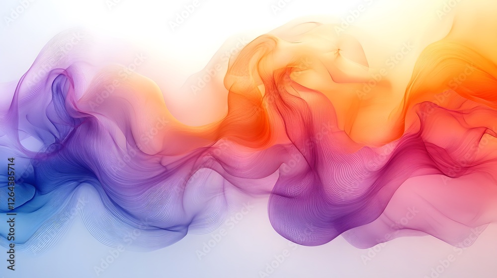 Aufkleber mesmerizing fluid waves of vibrant prismatic color and light