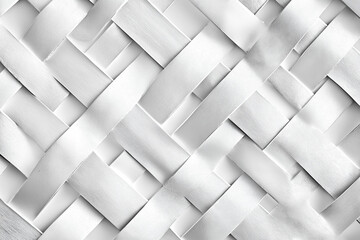 Fototapeta premium Interwoven cross metal fabric texture seamless blank white background. Abstract white background