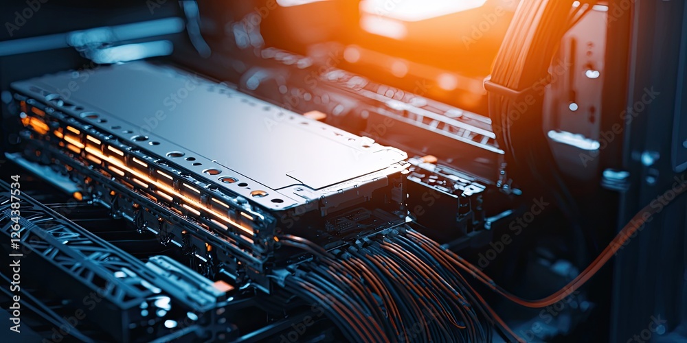 Aufkleber a next-generation battery being tested, showcasing its compact design and energy density in emerging technologies.