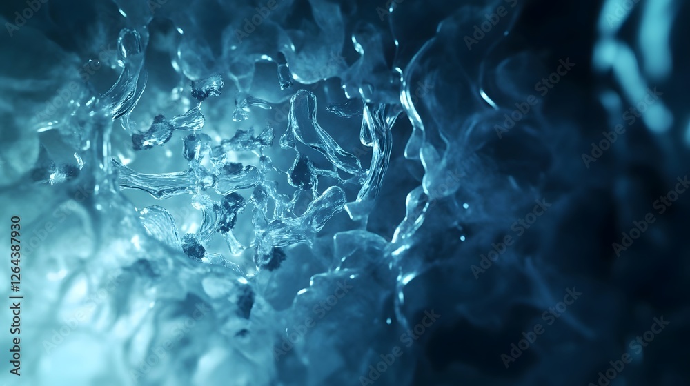 Aufkleber Mesmerizing image showcasing the captivating beauty of frozen water in motion  Intricate patterns and crystalline textures create an abstract dynamic visual experience