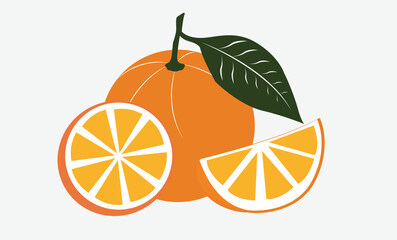 Orange Fruit Isolated Flat Vector Illustration