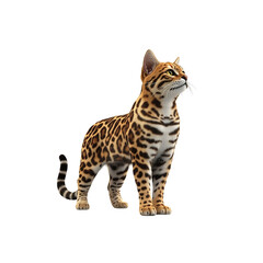 Obraz premium Majestic Ocelot Wild Cat Standing on on white background