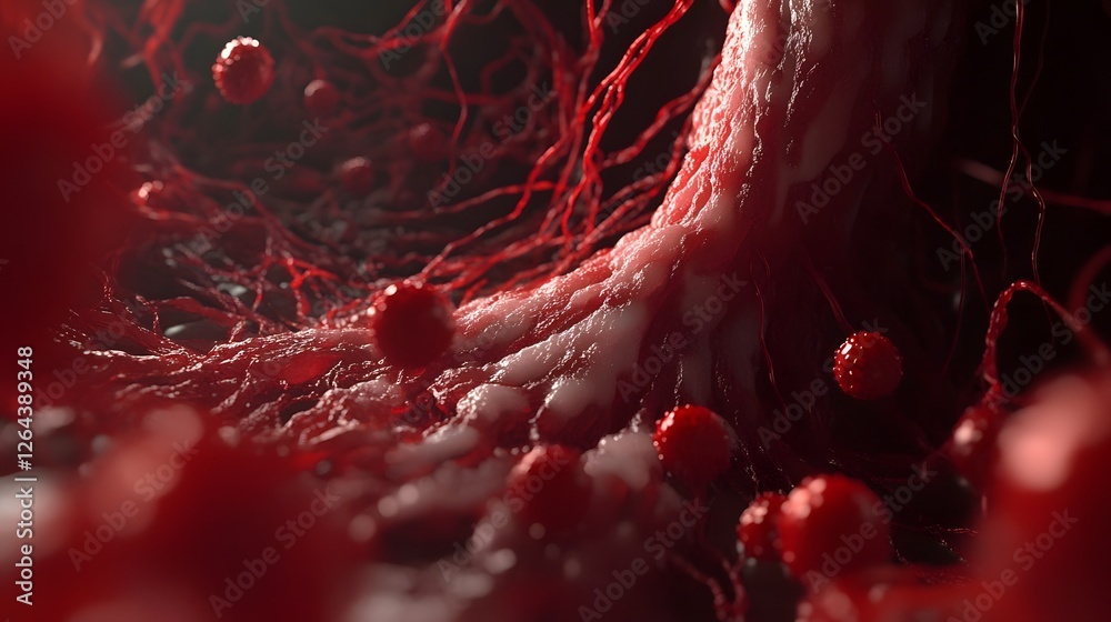 Fototapete mesmerizing microscopic visualization of the human circulatory system with a striking abstract and c