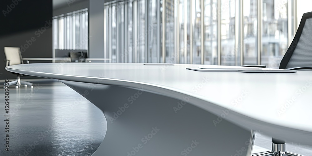 Poster macro shot of an ergonomic workspace showcasing clean surfaces and natural light, ideal for a comfor
